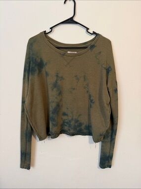 Arizona Jean Company Olive & Forest Tie-Dye Cropped Sweatshirt